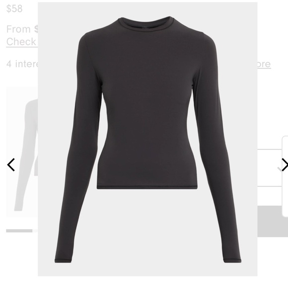 SKIMS Tops - Skims Cotton Women's Dark Grey Long Sleeve Top